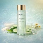 PRIVÉA • Balancing + Refresh Face Toner Hydration • Pore Refining • Skin Clarity Support A gentle yet performance-driven daily toner designed to refresh, rebalance, and prepare skin after cleansing. This formula helps remove leftover impurities and excess oil while delivering lightweight hydration for smooth, comfortable, healthy-looking skin. Lightweight. Soothing. Everyday skin balance care. What It Does Refreshes and rebalances skin after cleansing Helps remove leftover impurities and excess oil Refines the look of pores Supports better absorption of serums and moisturizers Improves overall skin clarity and texture with regular use Hydrates without feeling sticky or heavy Key Ingredients & Skin Benefits Rice Water Helps brighten dull-looking skin Supports smoother and clearer skin texture Enhances natural softness and glow Maintains hydration and post-cleansing balance Cucumber Extract Instantly cools and refreshes skin Helps calm redness and irritation Provides light, comfortable hydration Leaves skin feeling fresh and relaxed Witch Hazel Extract Helps tighten and refine pores Controls excess oil and shine Removes residual impurities Maintains skin balance without over-drying Niacinamide (Vitamin B3) Supports skin barrier strength Helps improve uneven skin tone appearance Minimizes look of pores Balances oil production Enhances overall skin smoothness and clarity Aloe Vera Deeply soothes and hydrates skin Helps reduce dryness and discomfort Supports skin healing and moisture balance Leaves skin soft and comfortable Texture & Skin Feel Ultra-light, fast-absorbing liquid toner instantly refreshing non-sticky How To Use After cleansing, apply toner on cotton pad or palms. Gently pat or swipe across face and neck. Follow with serum and moisturizer. Use twice daily — morning & night. Ideal For All skin types Combination to oily skin Dull or tired-looking skin Post-cleansing hydration + balance care